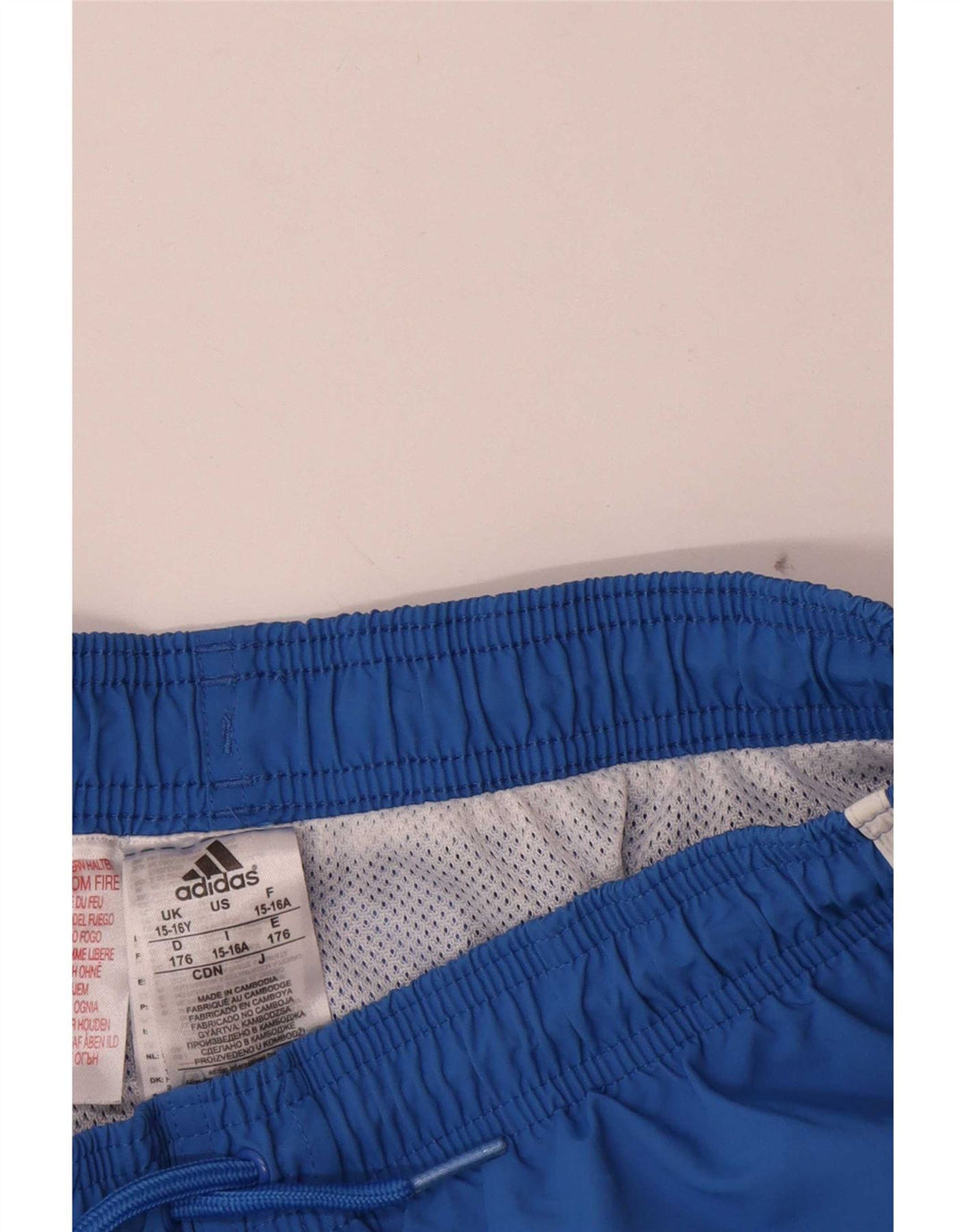 Adidas drenge grafiske sportsshorts 15-16 år blå polyester