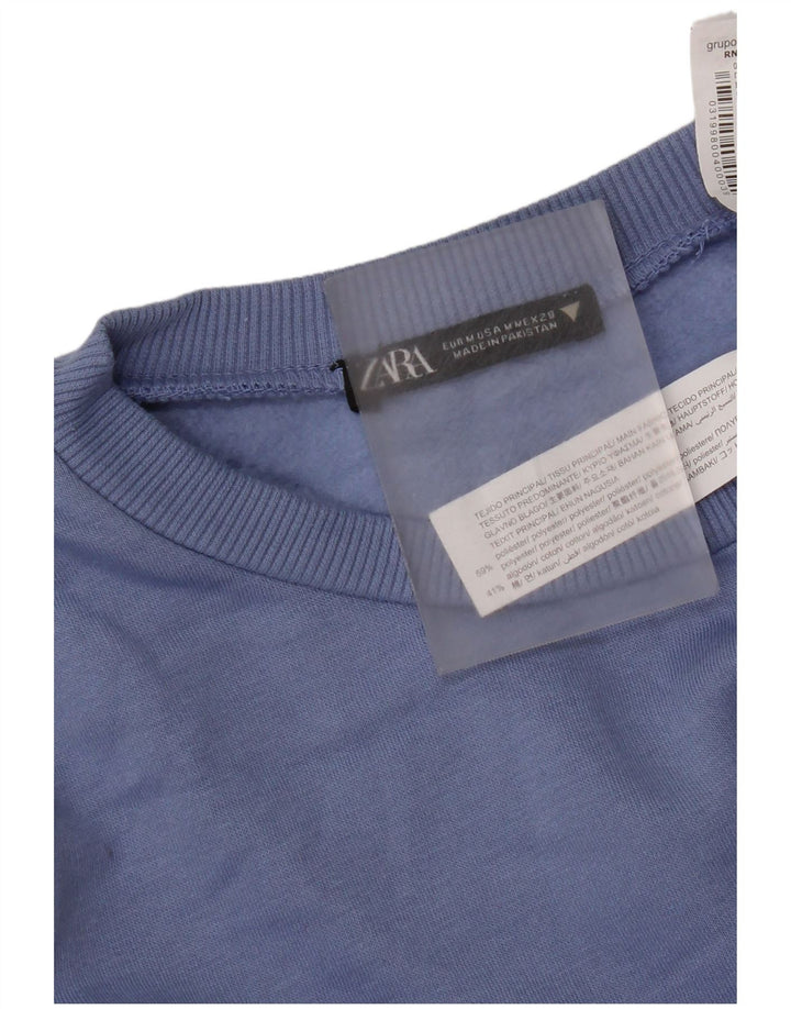 Zara Sweatshirt Jumper UK 14 Medium Blue Polyester