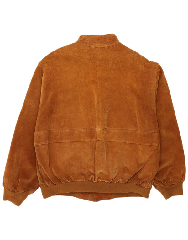 Vintage herre ruskind bomberjakke UK 40 Stor brun polyester