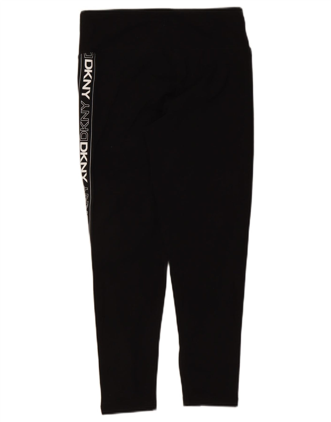 Dkny Womens Graphic Crop Leggings UK 12 Medium Black Bomuld