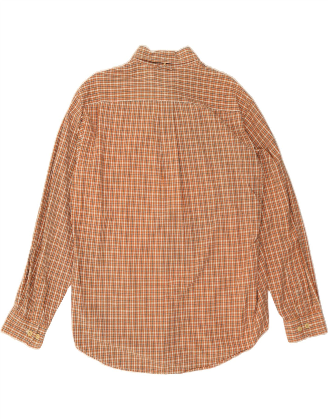 TOMMY HILFIGER Mens Shirt Large Orange Check Cotton Vintage Tommy Hilfiger and Second-Hand Tommy Hilfiger from Messina Hembry 