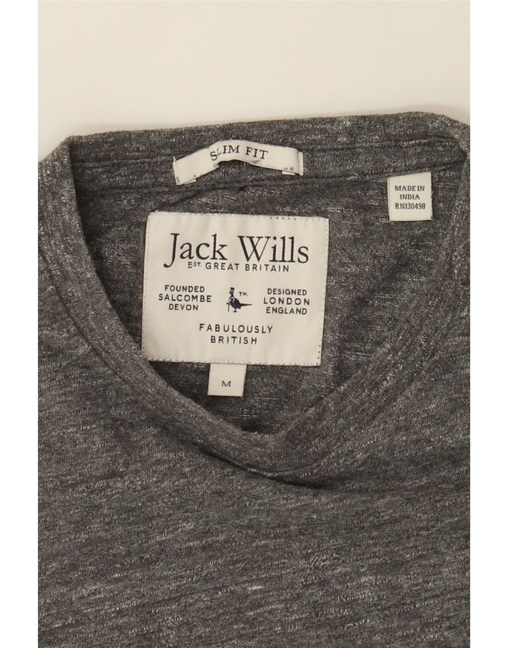 JACK WILLS Mens Slim Fit T-Shirt Top Medium Grey Cotton Vintage Jack Wills and Second-Hand Jack Wills from Messina Hembry 