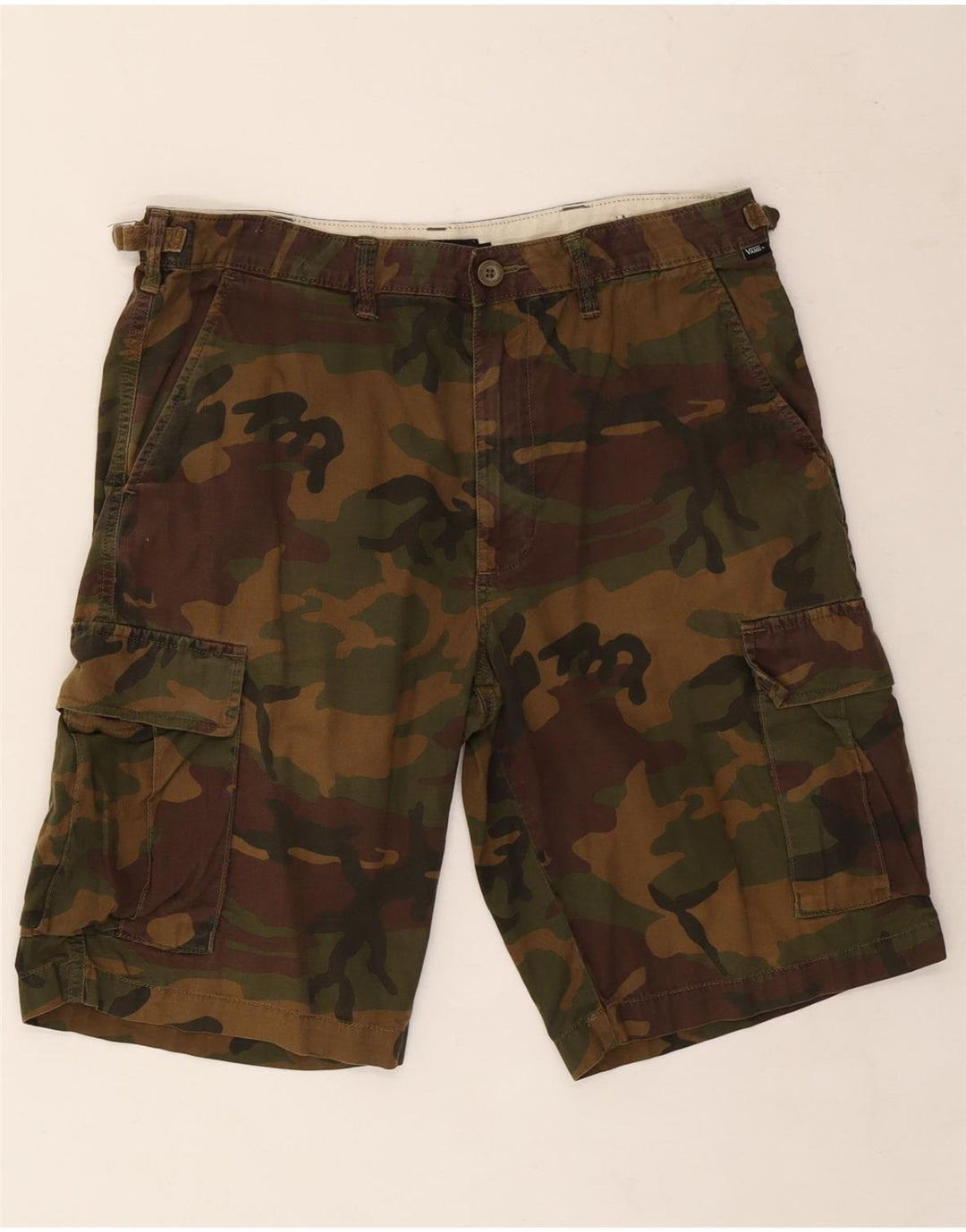 VANS Herre Cargo Shorts W32 Medium Khaki Camouflage Bomuld