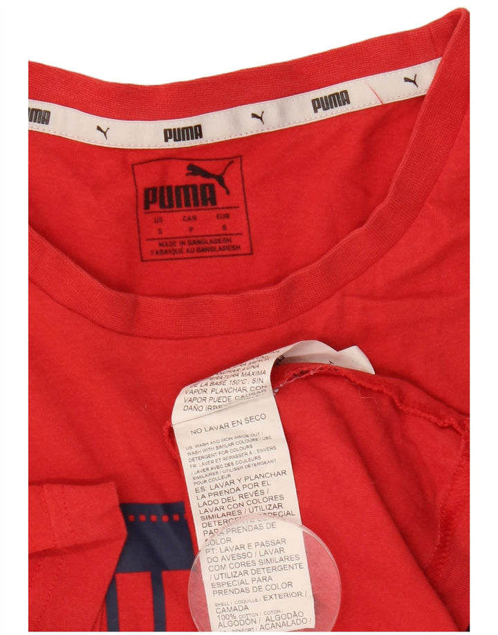 Puma Herre Grafisk T-Shirt Top Lille Rød Bomuld