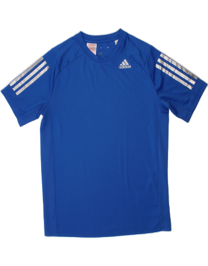 ADIDAS Boys Climacool T-Shirt Top 13-14 Years Blue Polyester Vintage Adidas and Second-Hand Adidas from Messina Hembry 