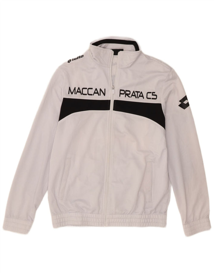 Lotto Herre grafisk træningsdragt Topjakke Medium White Colourblock Polyester