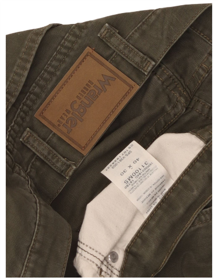 WRANGLER Straight Casual Bukser til mænd W40 L30 Khaki Bomuld