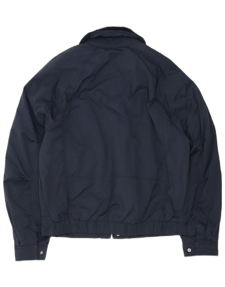 Zara Herre Bomber Jacket UK 36 Small Navy Blue Colourblock Polyester