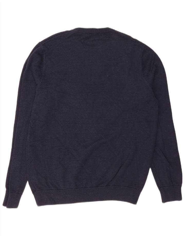 Pringle Herre Crew Neck Jumper Sweater Medium Navy Blue Bomuld