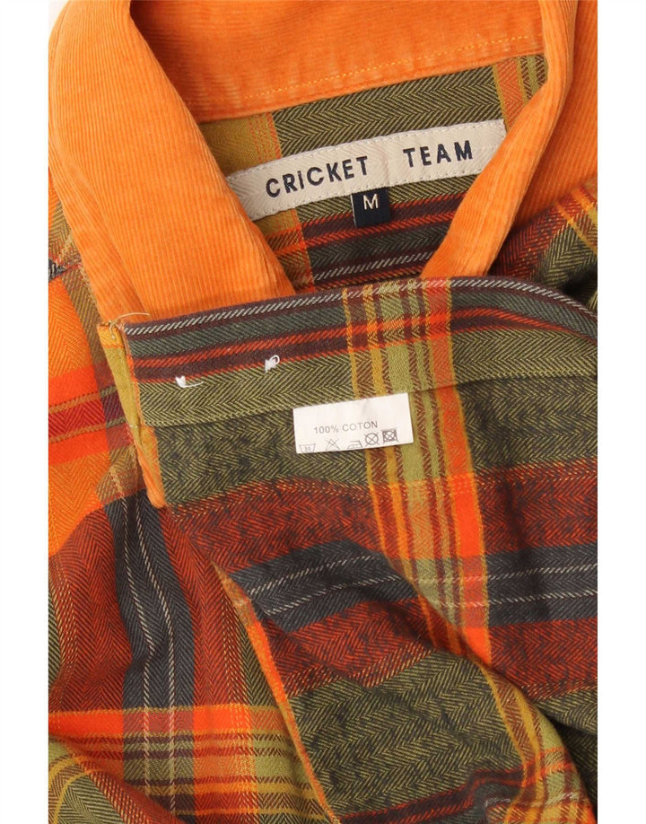 Vintage flannelskjorte til mænd, medium gul ternet bomuld
