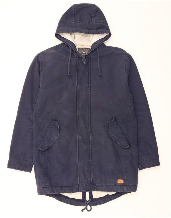 Jack & Jones Sherpa Parkajakke med hætte til mænd UK 42 XL Navyblå bomuld