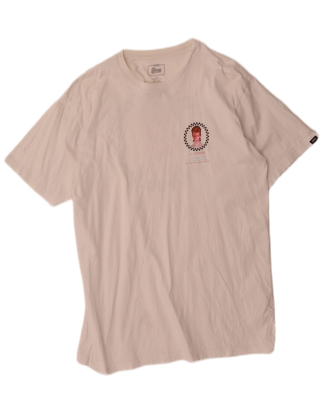 Vans Herre Classic Fit Grafisk T-Shirt Top Stor Hvid Bomuld