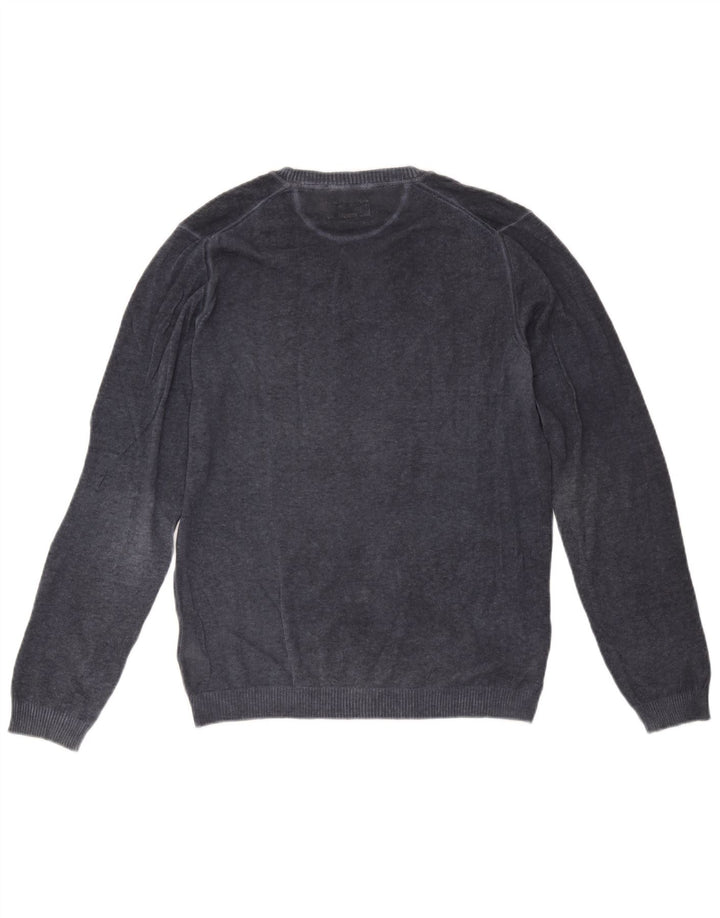 Marlboro Classics Herre V-hals sweater Medium Marineblå Bomuld