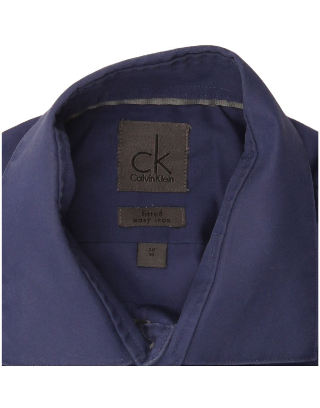 Calvin Klein Herre Fitted Shirt Størrelse 38 15 Medium Blue