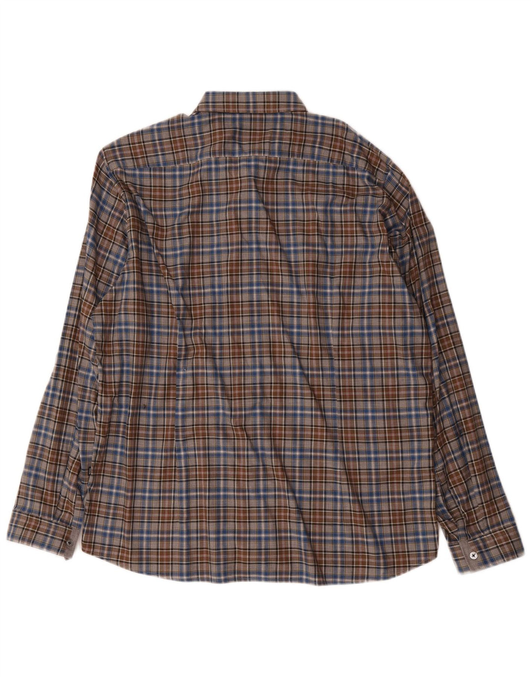 Hugo Boss Herre Regular Fit skjorte XL brun ternet bomuld