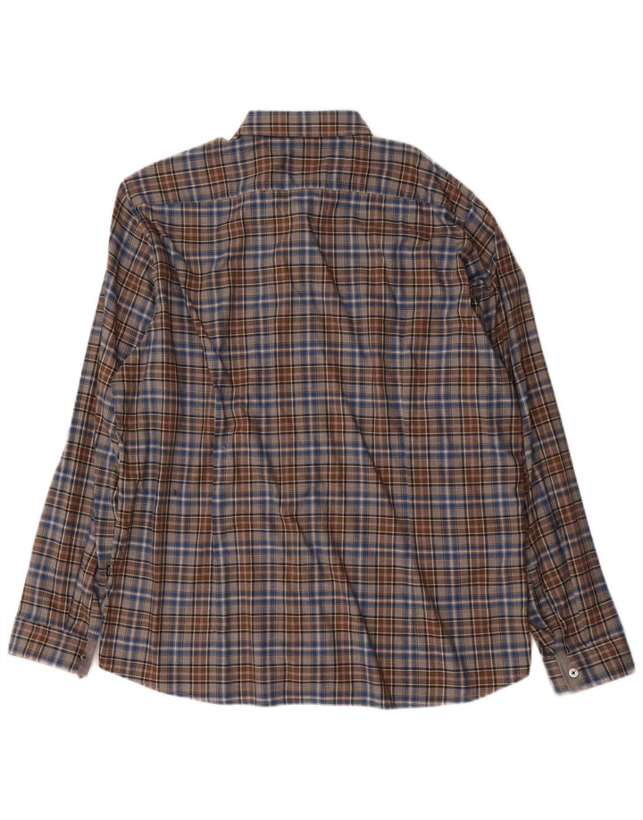 Hugo Boss Herre Regular Fit skjorte XL brun ternet bomuld