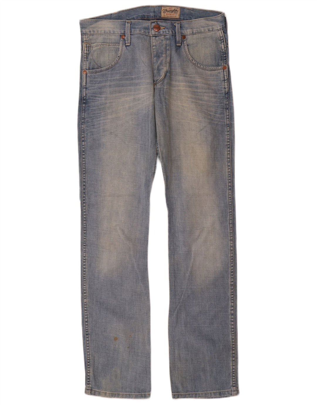 Wrangler Herre Spencer Straight Jeans W32 L34 Blå Bomuld