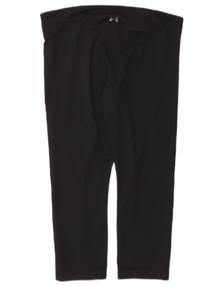Under Armour Dame Capri Leggings UK 16 Large Black Polyester