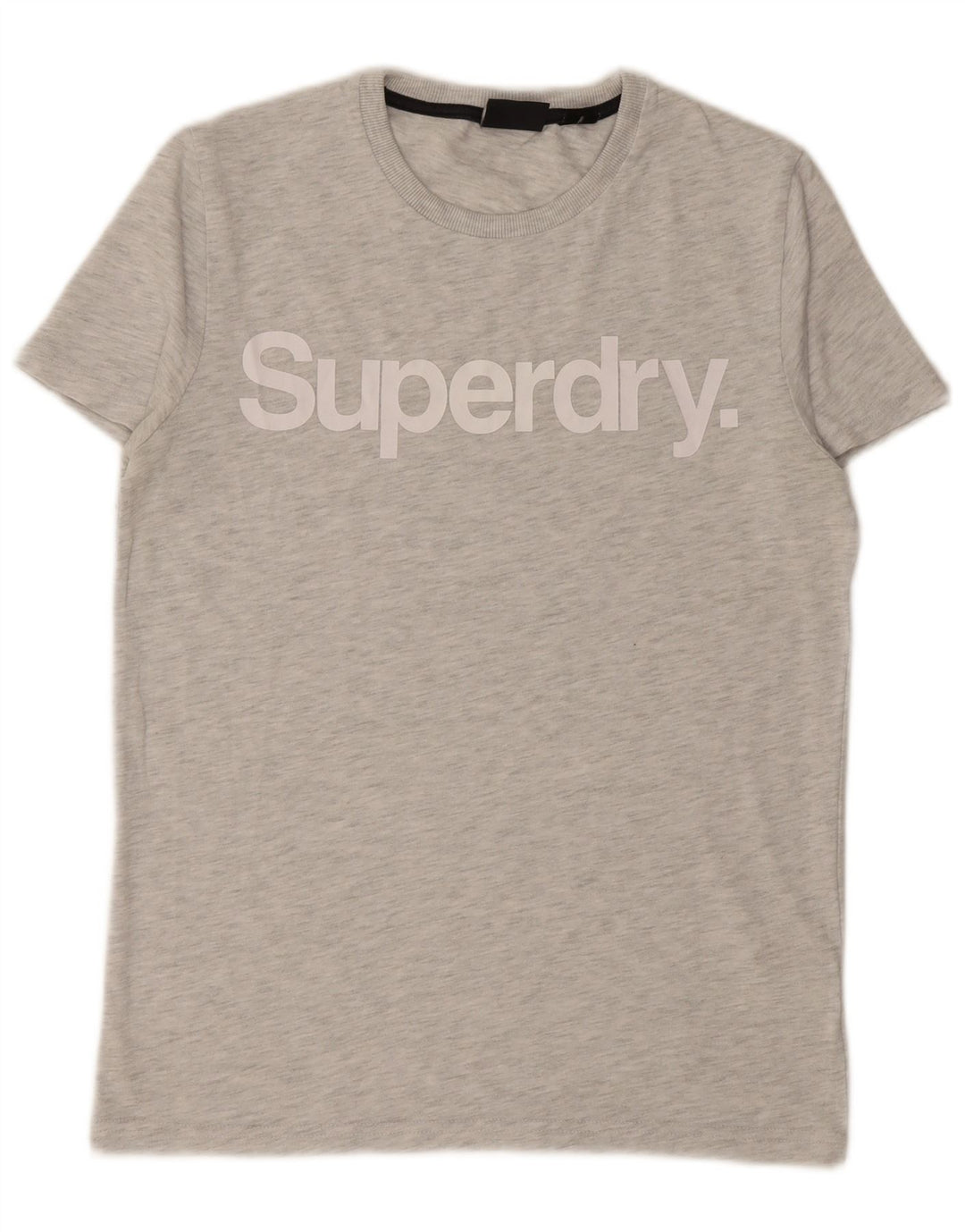 SUPERDRY Herre grafisk T-shirt top mellemgrå flækket bomuld