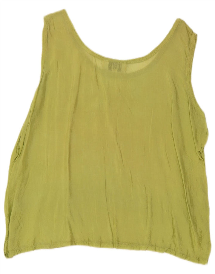 Amaranto Dame Ærmeløs Oversized bluse Top UK 14 Medium Green Viscose