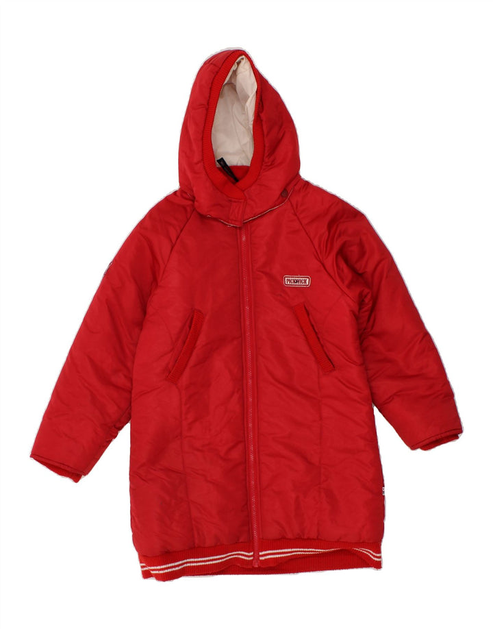PICKWICK Girls Graphic Hooded Padded Coat 13-14 Years Large Red Polyamide Vintage Pickwick and Second-Hand Pickwick from Messina Hembry 