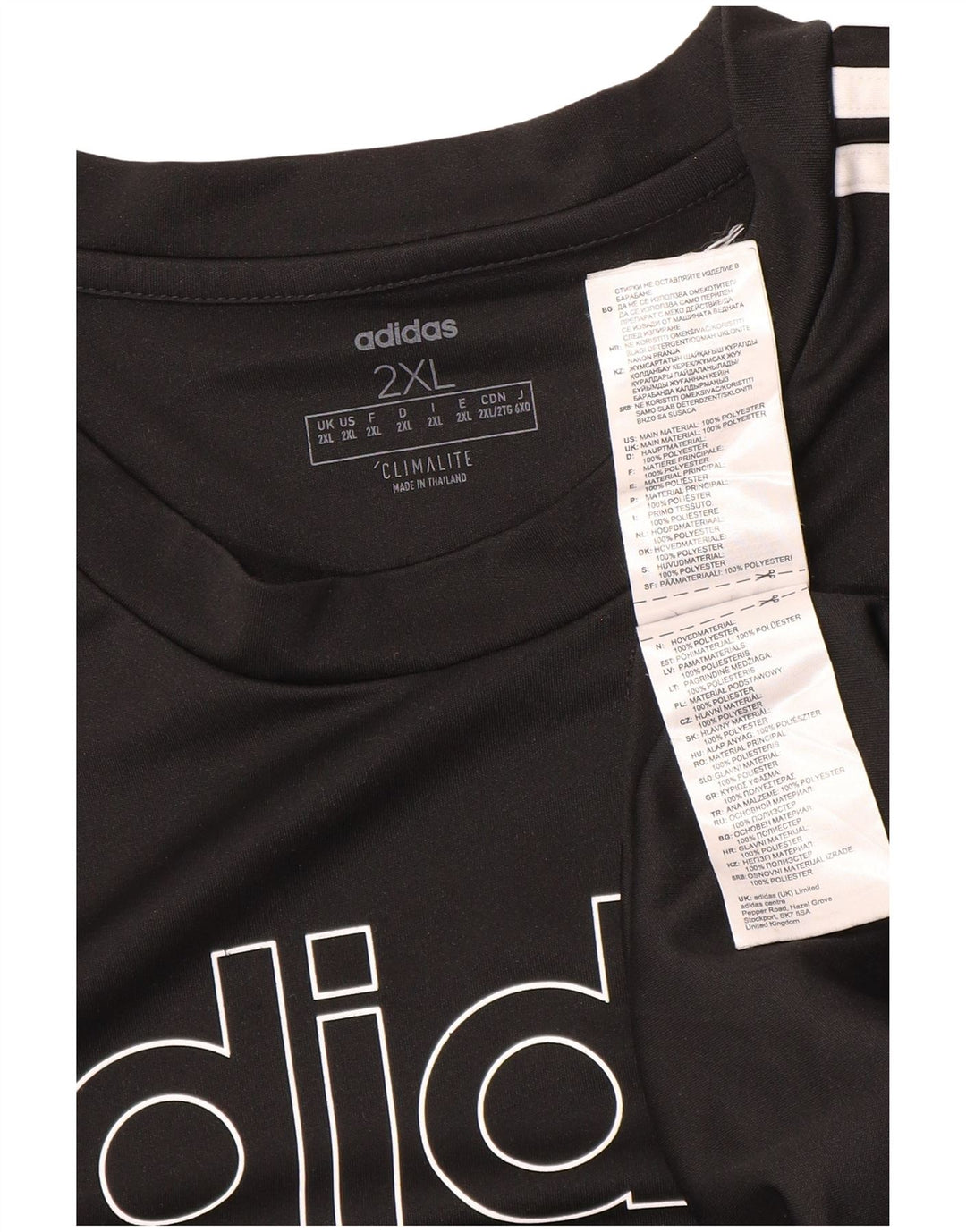 Adidas Herre Climalite Grafisk T-Shirt Top 2XL Sort Polyester