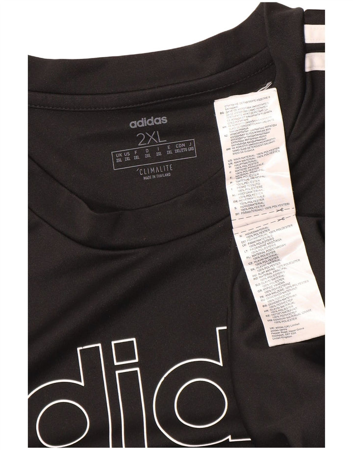 Adidas Herre Climalite Grafisk T-Shirt Top 2XL Sort Polyester