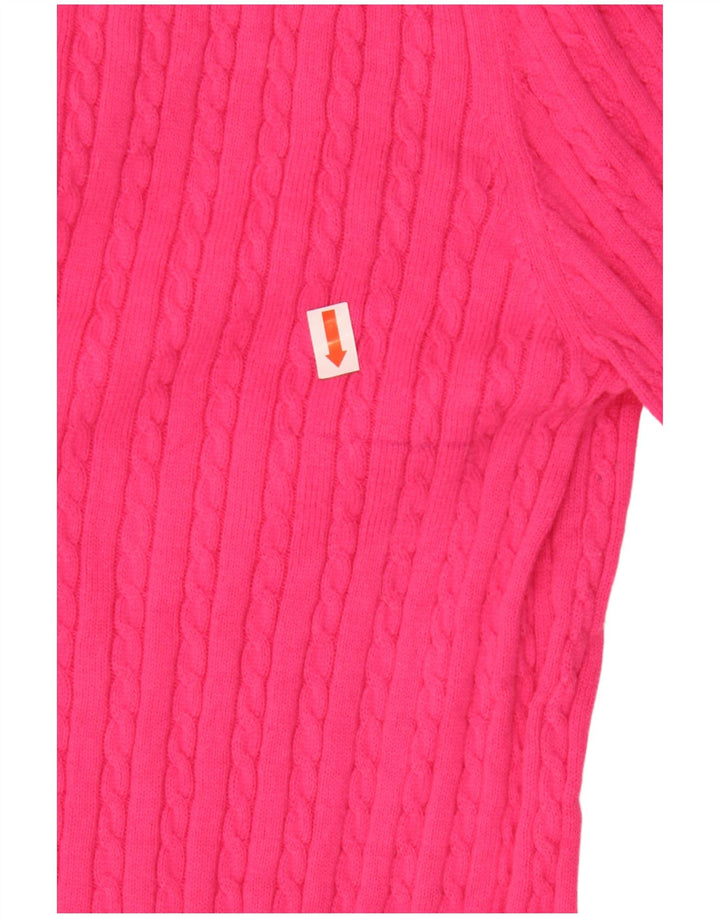 TOMMY HILFIGER Dame Boat Neck Jumper Sweater UK 14 Large Pink Bomuld