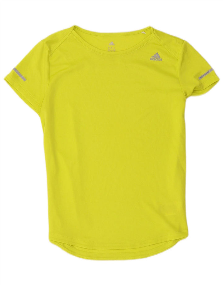 Adidas Dame T-Shirt Top UK 12/14 Medium Green Polyester