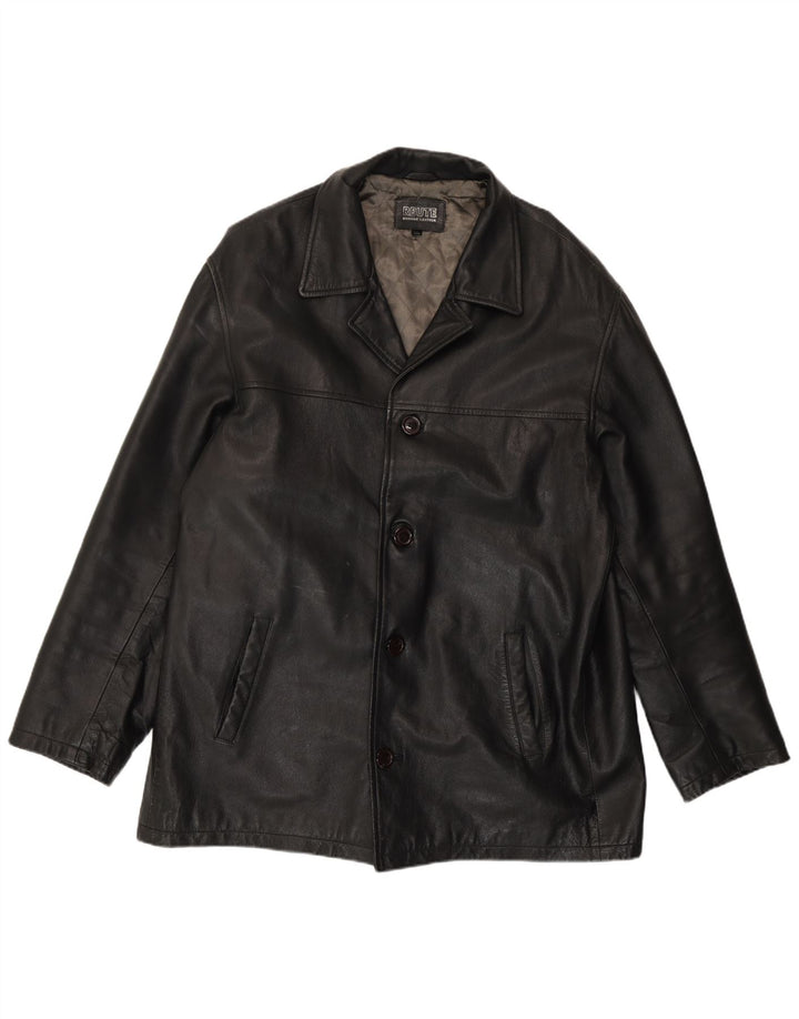 Vintage herre læderjakke UK 44 2XL sort læder