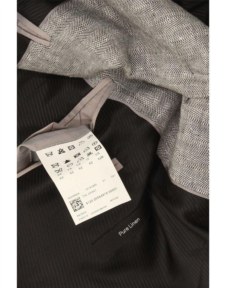 Hugo Boss Herre 2-knaps blazerjakke EU 62 6XL Grå hør