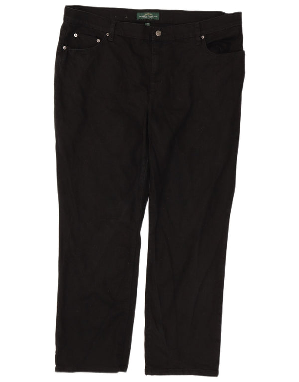 Ralph Lauren Dame Straight Jeans US 18 2XL W40 L29 Sort Bomuld