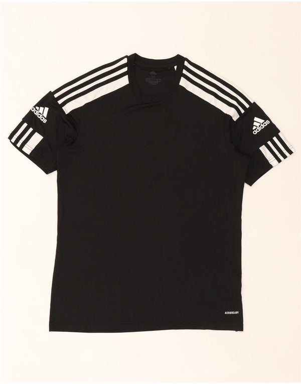 Adidas Herre Aeroready Grafisk T-Shirt Top Medium Sort Polyester