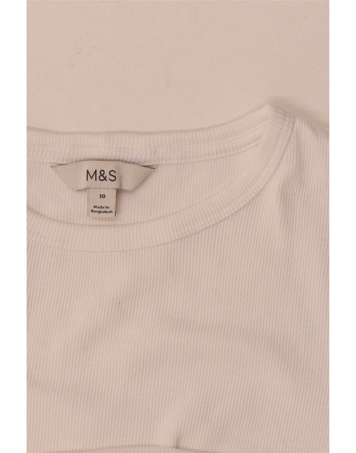 Marks & Spencer T-shirt top til kvinder DK 10 Small White