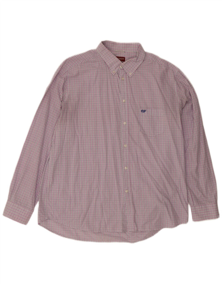 Carrera herre Regular Fit skjorte 3XL lilla ternet bomuld