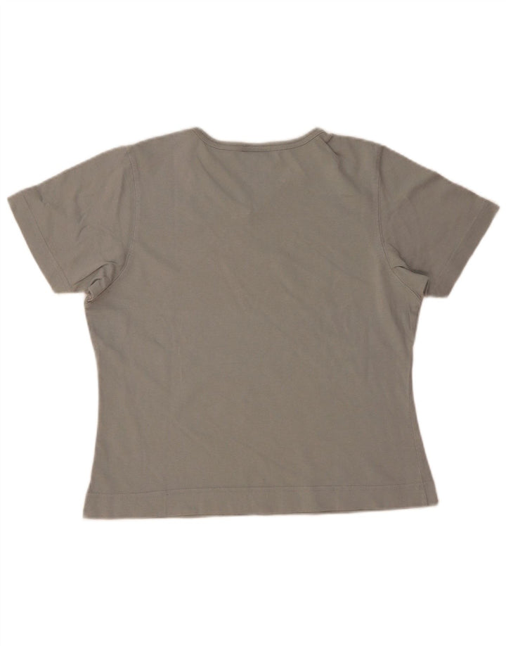 Adidas Dame T-Shirt Top UK 12 Medium Grå Bomuld