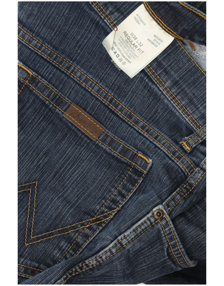 Wrangler Herre Regular Fit Straight Jeans W38 L32 Blå Bomuld