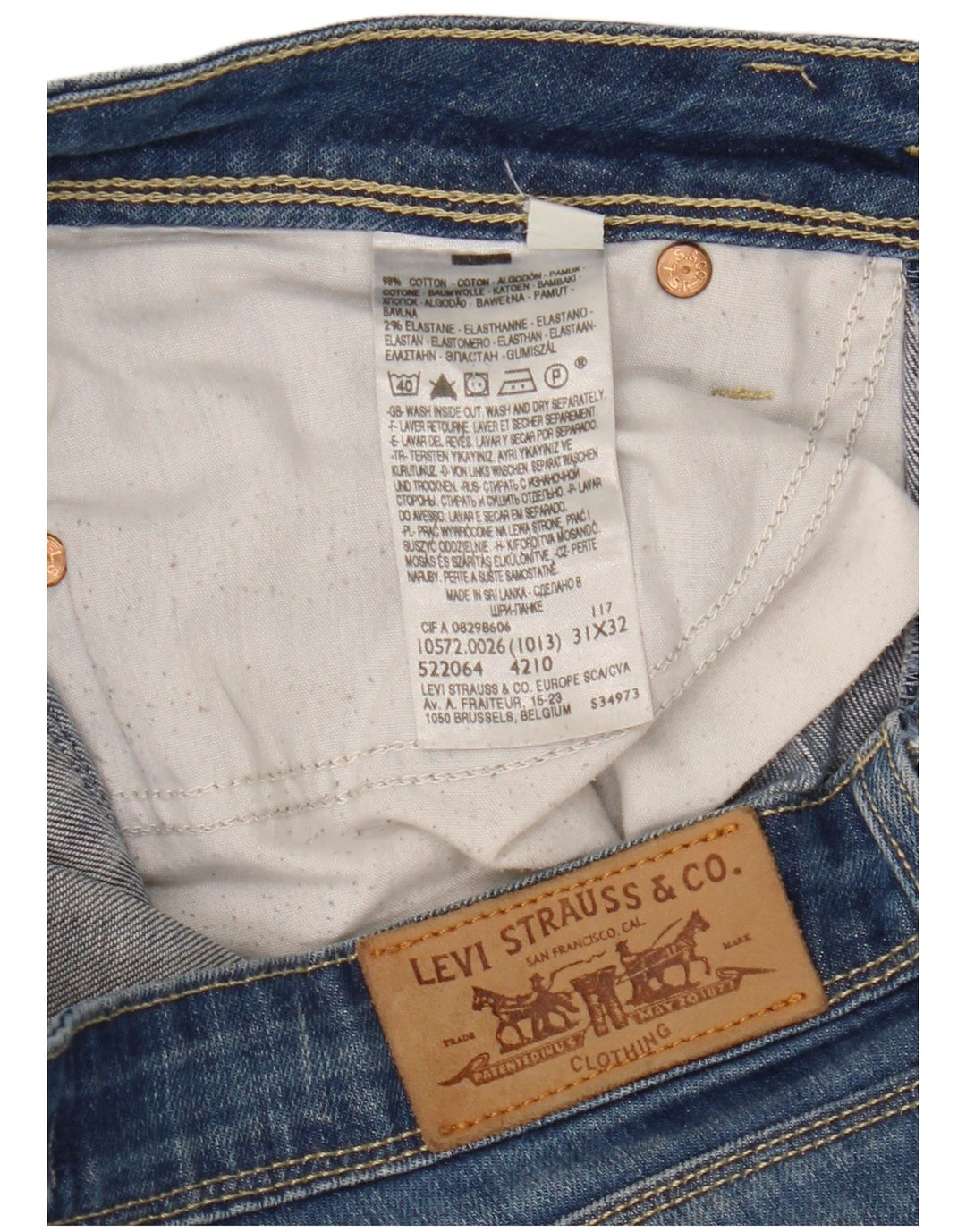 LEVI'S Dame 572 Bootcut Jeans W31 L32 Blå Bomuld