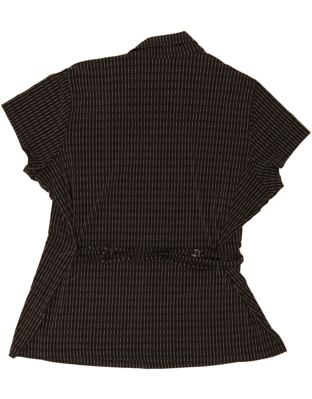 MOSSIMO Womens Stretch Shirt Blouse UK 20 2XL Black Pinstripe Polyester Vintage Mossimo and Second-Hand Mossimo from Messina Hembry 