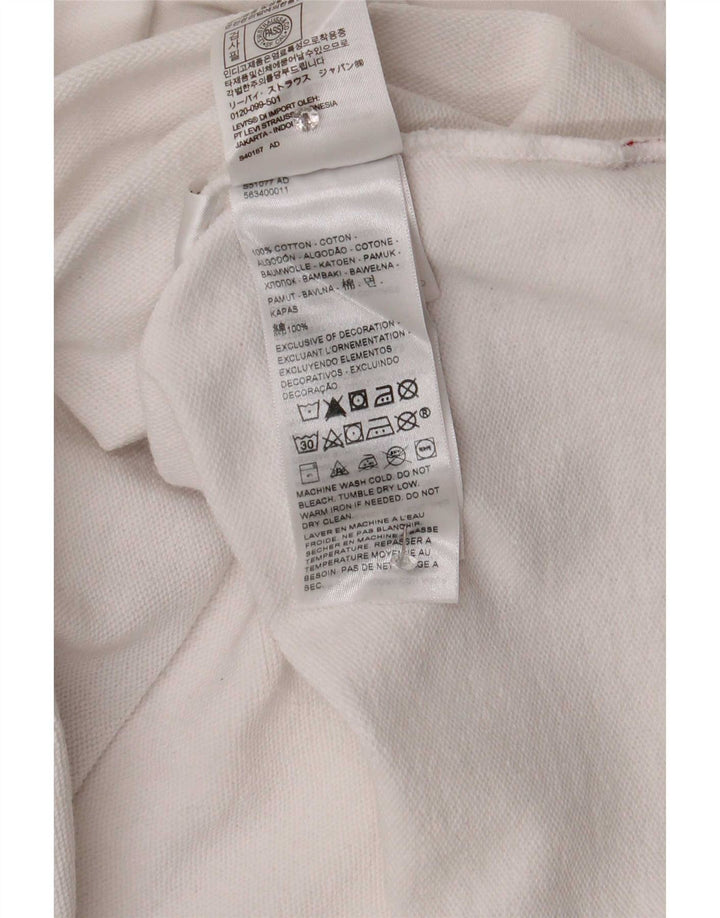 Levi's Womens Oversized Crop Sweatshirt Jumper UK 14 Stor hvid stribet