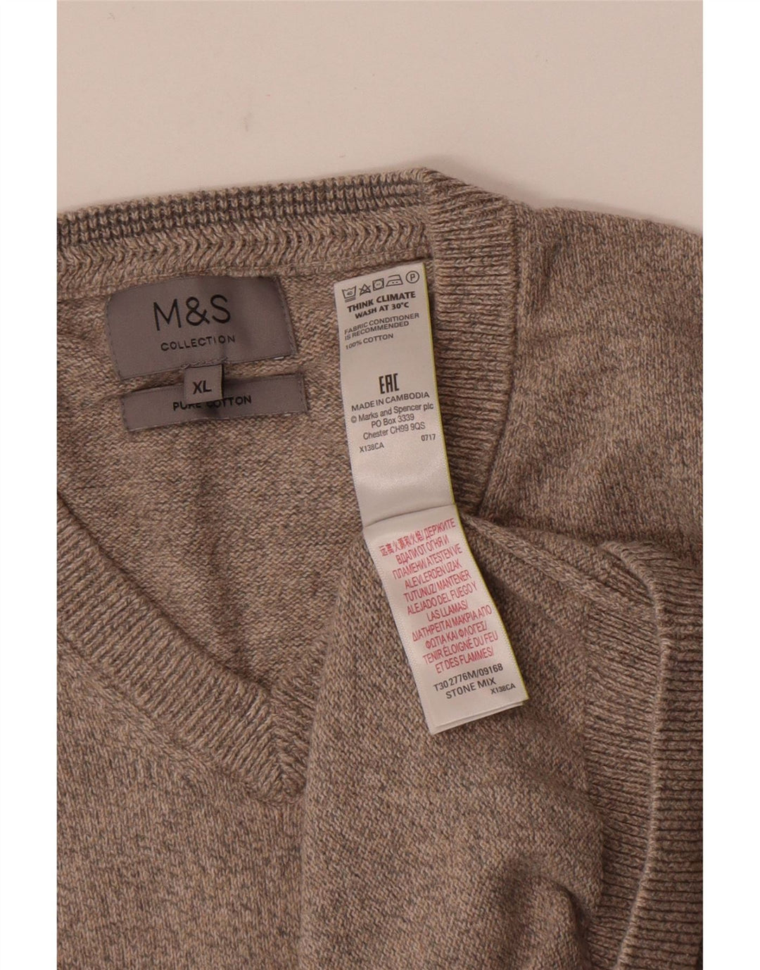 Marks & Spencer Herrevest Tank Top XL Brun Bomuld