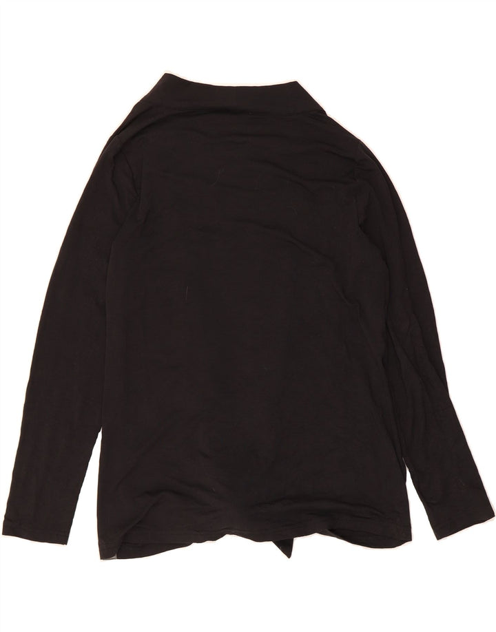 EDDIE BAUER Womens Front Tie Cardigan Top UK 14 Medium Black Tencel Vintage Eddie Bauer and Second-Hand Eddie Bauer from Messina Hembry 