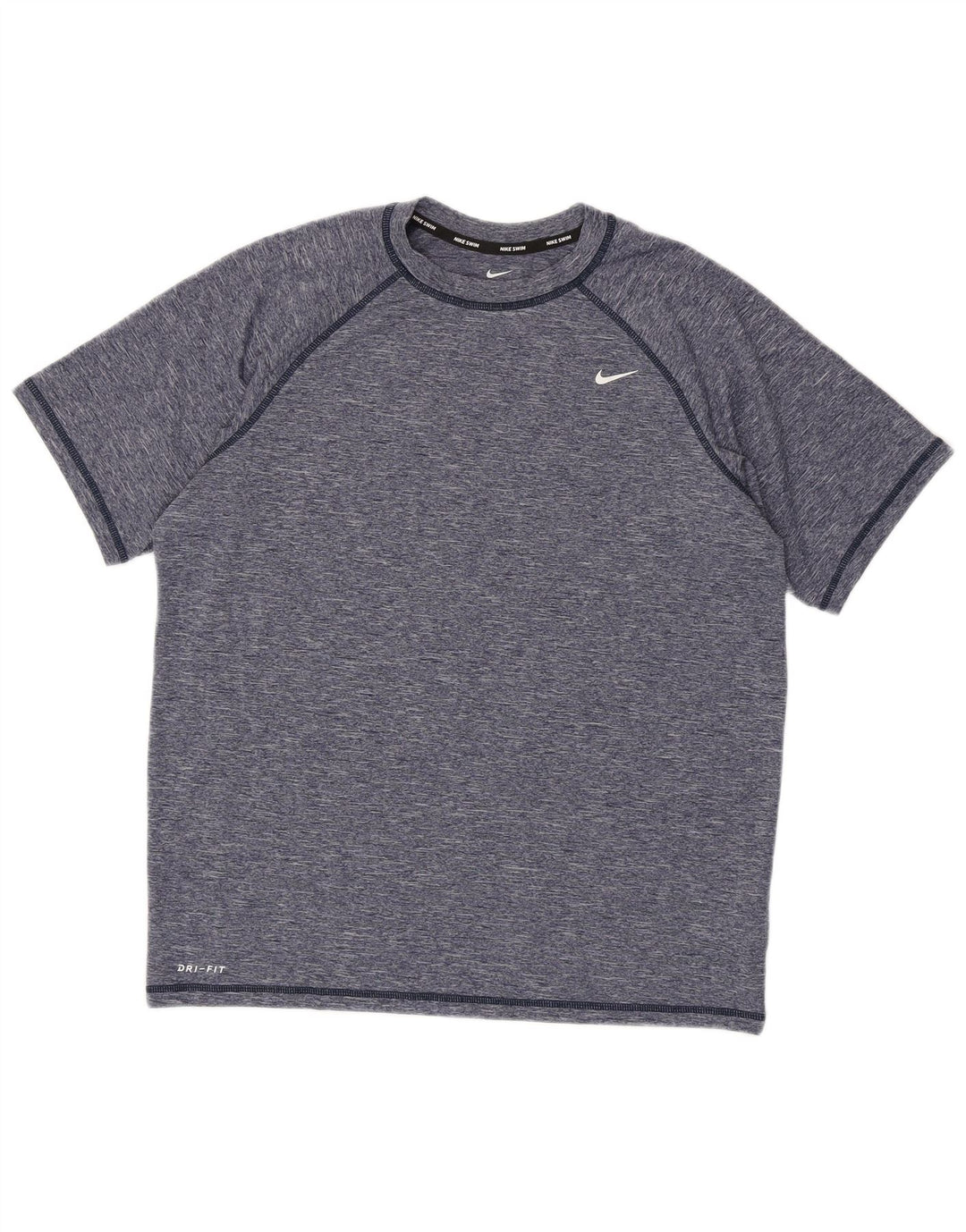 Nike Dri Fit T-shirt top til mænd, stor marineblå flækket polyester