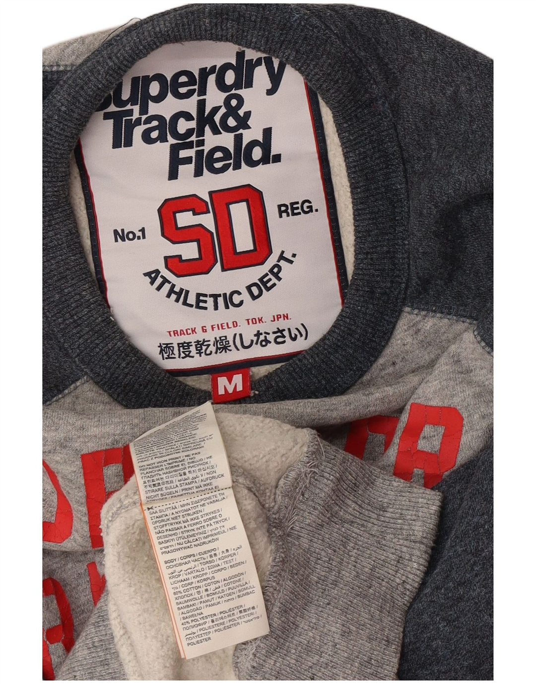 Superdry Grafisk Sweatshirt-trøje til mænd mellemgrå Colourblock Bomuld