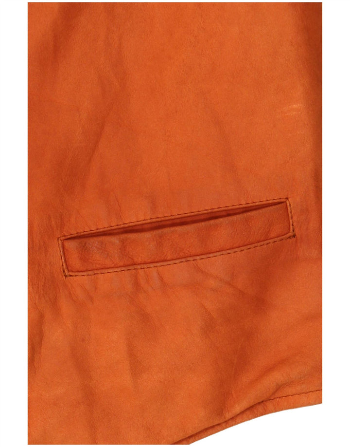 Vintage herre læder vest XL brunt læder