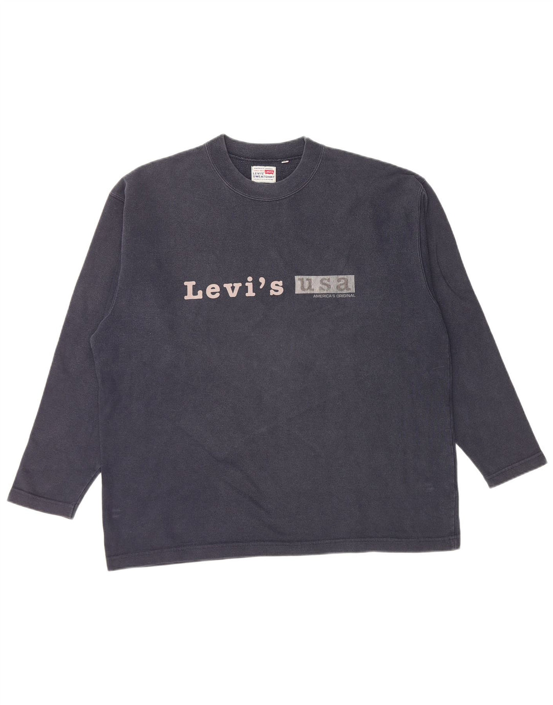 LEVI'S Grafisk sweatshirt til mænd, stor marineblå bomuld