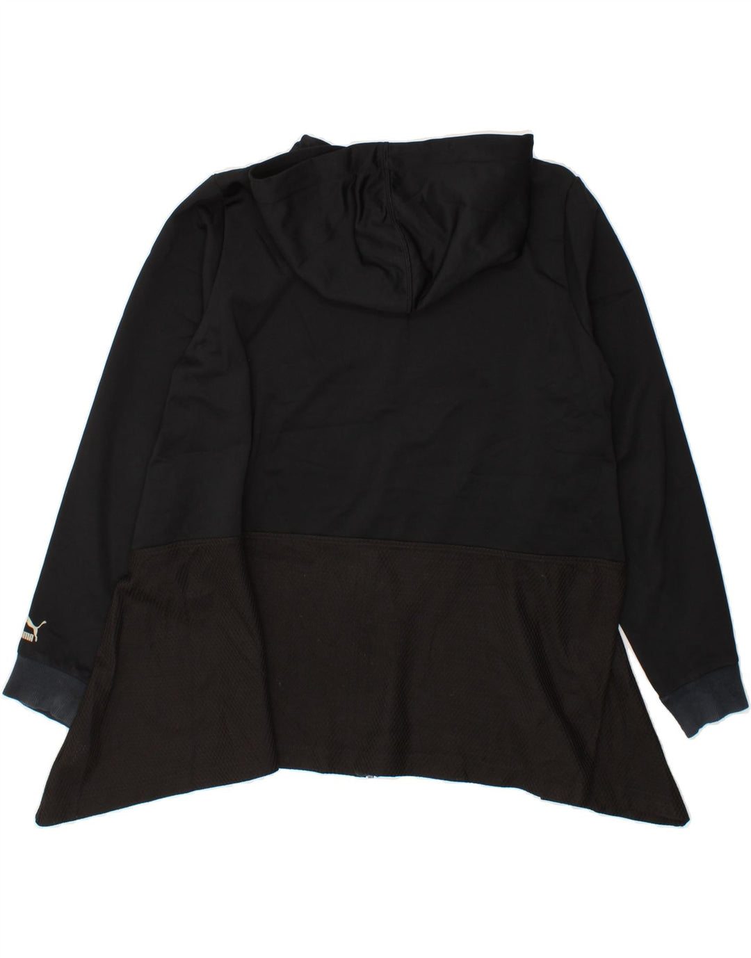 PUMA Womens Zip Hoodie Sweater UK 16 Large Black Colourblock Polyester Vintage Puma and Second-Hand Puma from Messina Hembry 