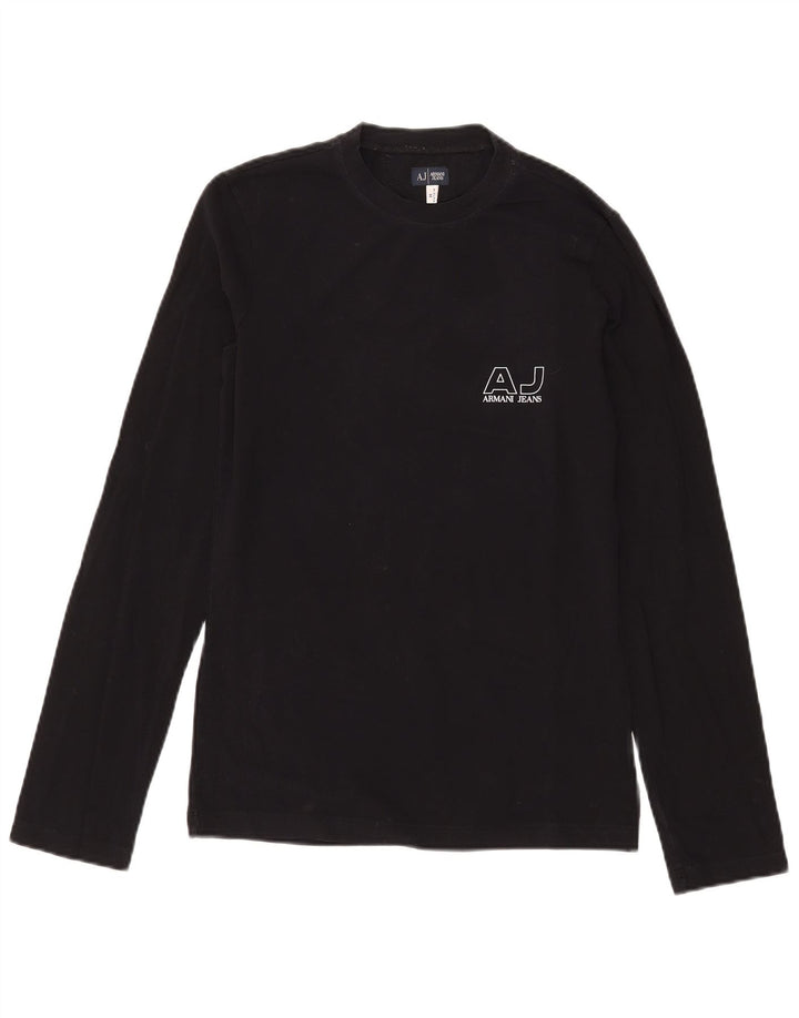 Armani Jeans Herre Grafisk Top Langærmet Medium Sort Bomuld