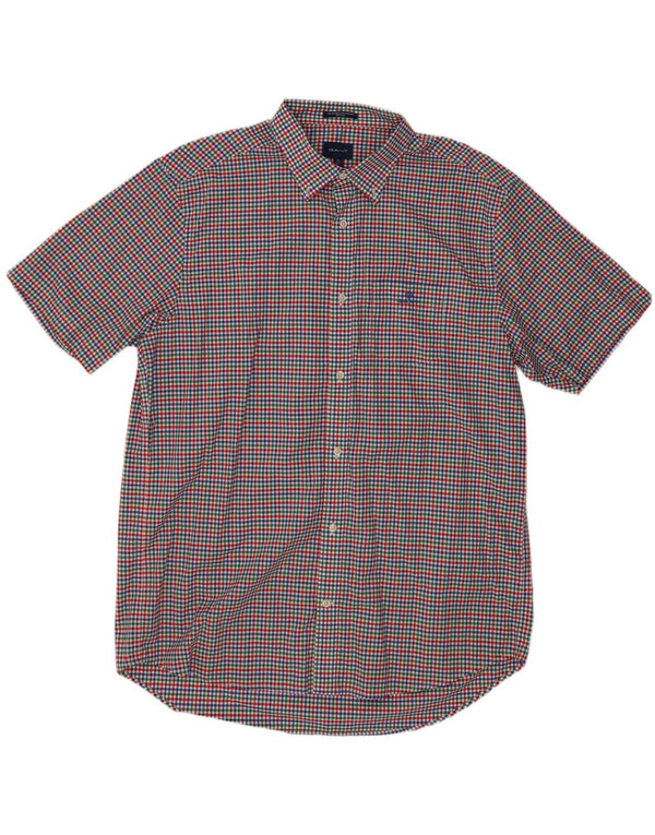 Gant Kortærmet Herreskjorte Størrelse 17 1/2 XL Flerfarvet Gingham