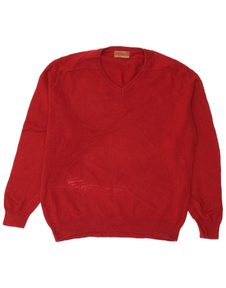 Marks & Spencer Herre V-hals sweater Medium Bourgogne uld
